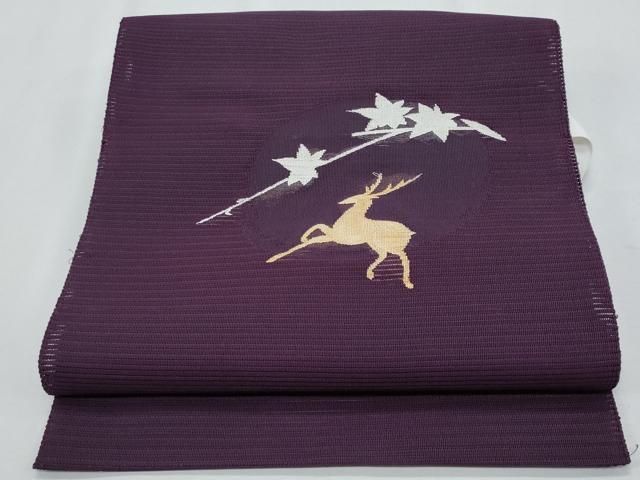 平和屋着物*夏物 つけ帯 絽綴れ 鹿 金銀糸 正絹 逸品 CABH8106fb 平和屋着物*夏物 つけ帯 絽綴れ 鹿 金銀糸 正絹 逸品 CABH8106fb