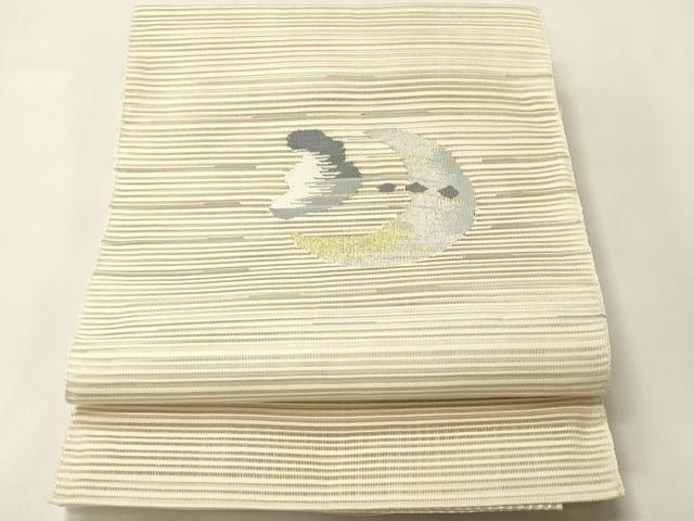 平和屋着物＊夏物　八寸名古屋帯　絽綴れ　月　金銀糸　正絹　逸品　CABH5877rv