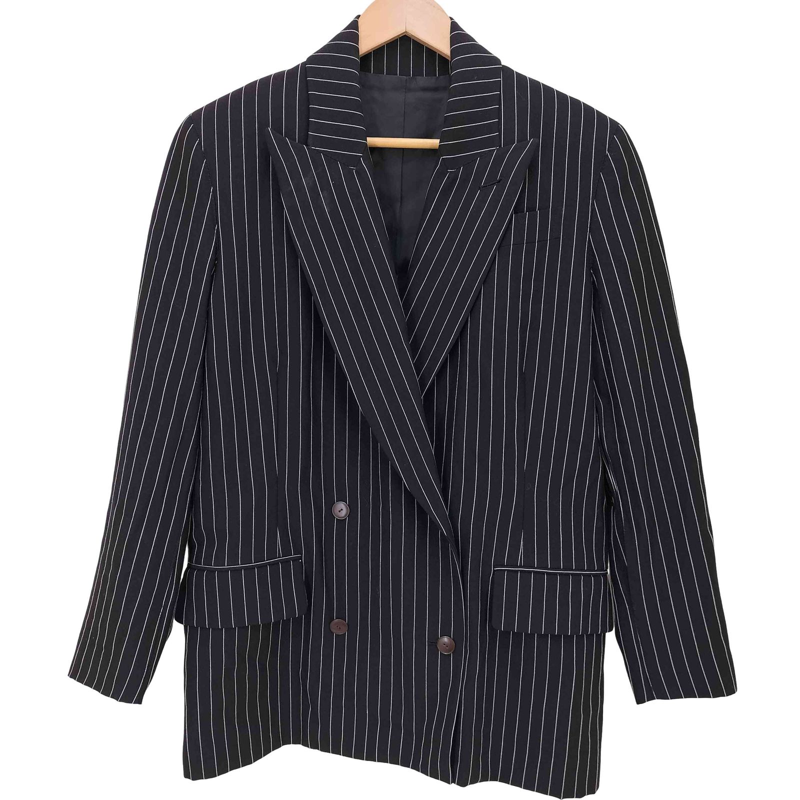 ジャンポールゴルチエフェム Jean Paul GAULTIER FEMME ダブルブレスト ストライプ テーラードジャケット 袖裏裏地 レディース FR：40