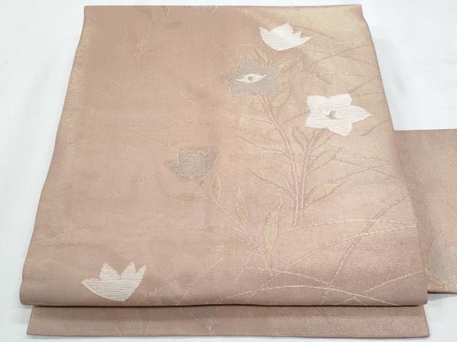 平和屋着物＊夏物　九寸名古屋帯　桔梗　金銀糸　正絹　逸品　CABH8141fb