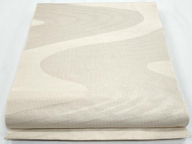 平和屋着物＊夏物　八寸名古屋帯　流水文　銀糸　正絹　逸品　CABH8143fb