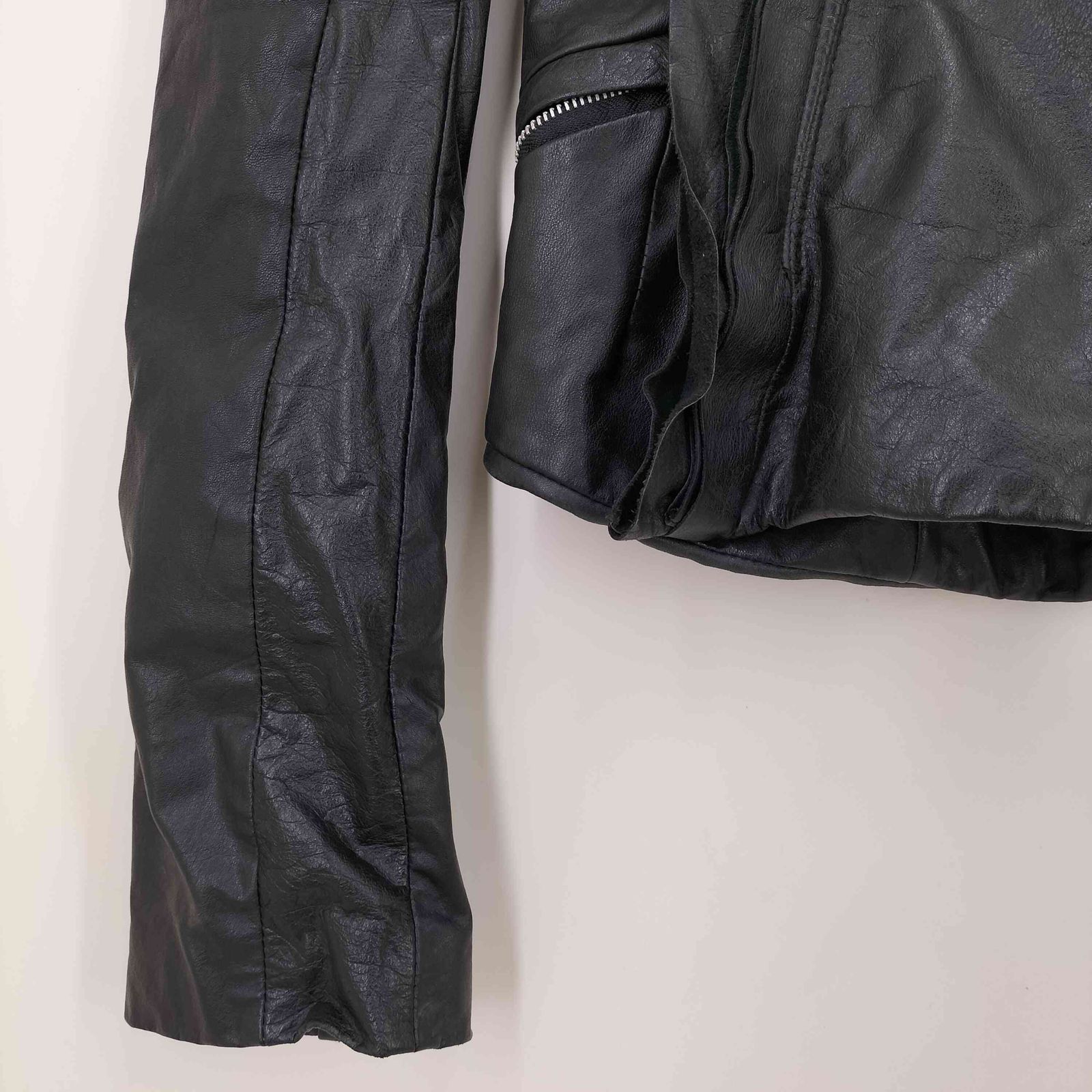 エカム EKAM ラムレザー 変形ライダースジャケット レディース JPN：M