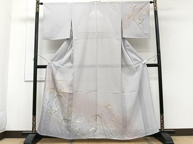平和屋着物*夏物 訪問着 絽 草木文 暈し染め 金彩 正絹 逸品 CABH5558xi