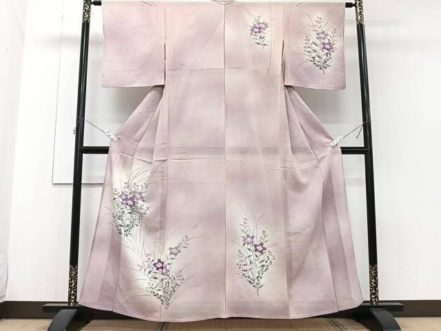 平和屋着物＊夏物　訪問着　絽　手描き　草花文　暈し染め　正絹　逸品　CABH5561xi