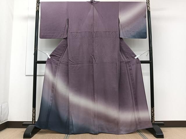 平和屋着物＊夏物　訪問着　紗　霞文　暈し染め　正絹　逸品　CABH5563xi