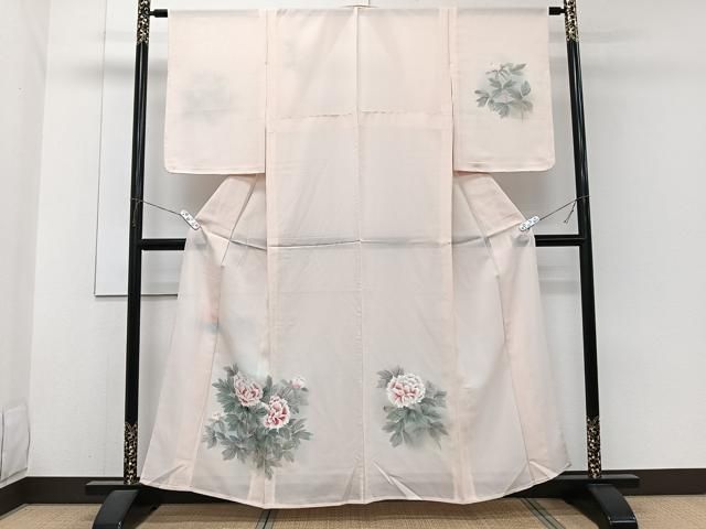 平和屋着物＊夏物　訪問着　絽　手描き　草花文　正絹　逸品　CABH5564xi