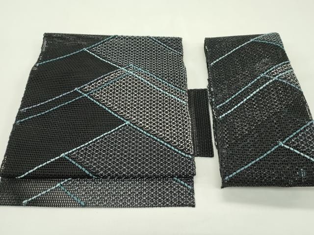 平和屋着物＊夏物　つけ帯　幾何学文様　正絹　逸品　CABH5904rv