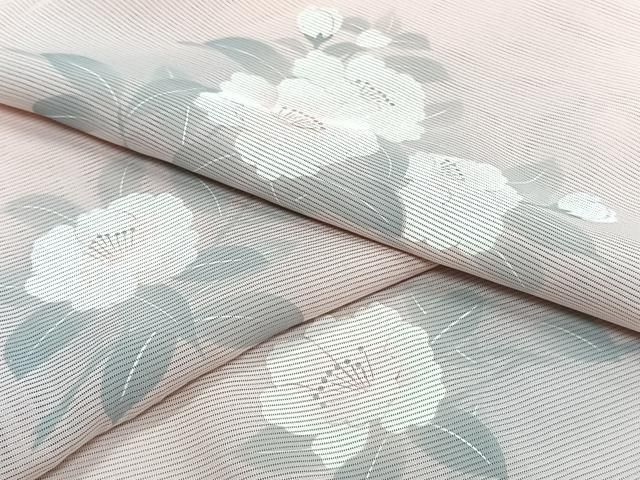 平和屋着物＊夏物　小紋　絽　草花文　正絹　逸品　CABH5585xi