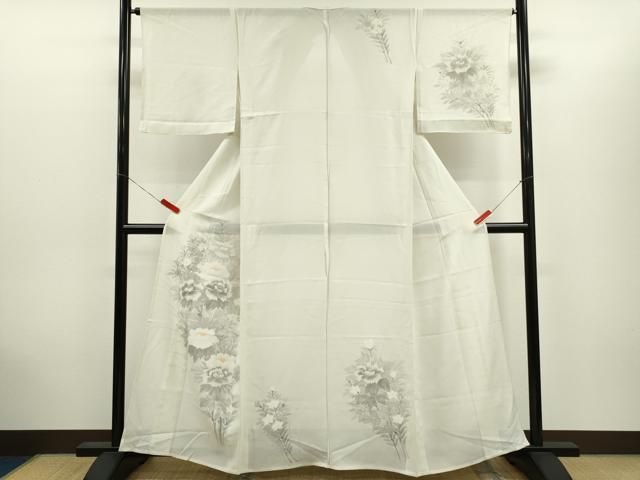 平和屋着物＊夏物　訪問着　絽　手描き　枝花文　正絹　逸品　CABH7695ze