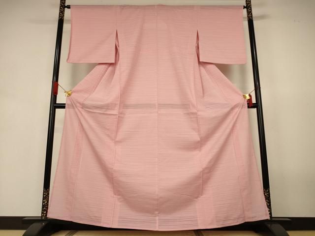 平和屋着物*夏物 色無地 絽 ときがら茶色 洗える着物 AABJ3403jd