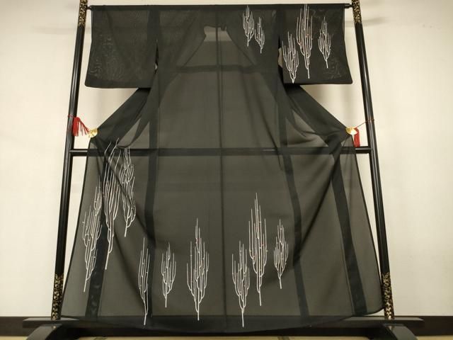 平和屋着物＊夏物　洗える最高級着物　＜英＞はなぶさ謹製　訪問着　絽　枝葉文　洗える着物　AABJ3438jd