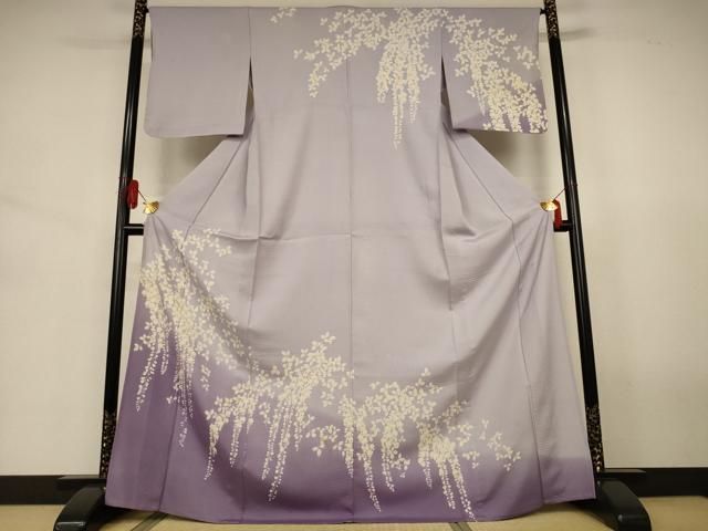 平和屋着物＊夏物　訪問着　絽　枝垂れ花文　暈し染め　正絹　逸品　AABJ6372jd
