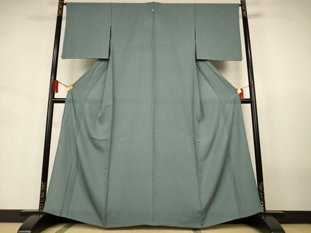 平和屋着物*夏物 色無地 縦絽 柳煤竹色 正絹 逸品 未使用 AABJ6388jd