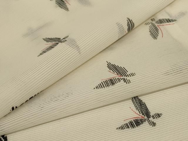 平和屋着物＊夏物　小紋　絽　舞蝶文　洗える着物　AABJ6396jd