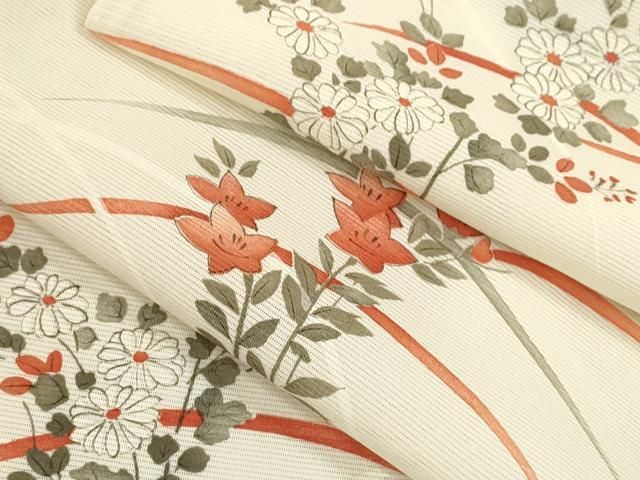 平和屋着物＊夏物　小紋　絽　草花文　正絹　逸品　未使用　CABH7746ze