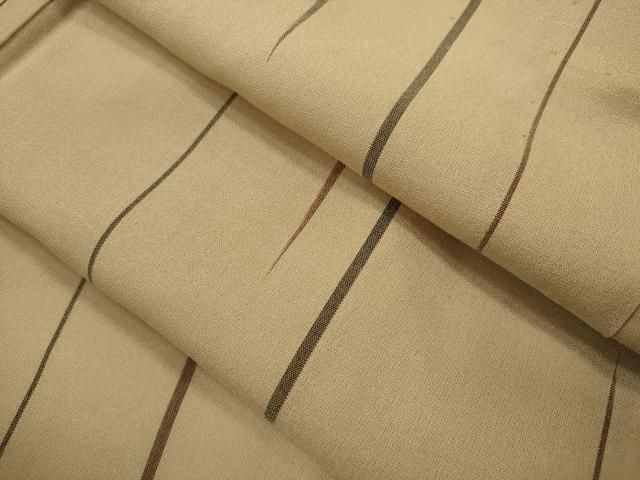 平和屋着物＊夏物　紗紬　変わり縞　正絹　逸品　CABH7752ze