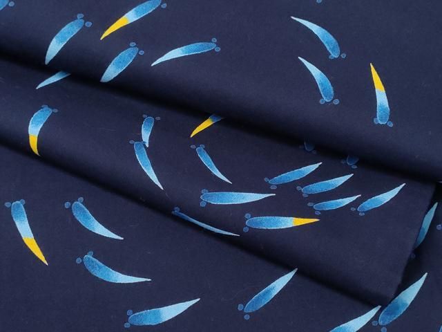 平和屋着物∴夏物　浴衣　注染　魚　さかな　日本製　綿　逸品　CABH1489ng