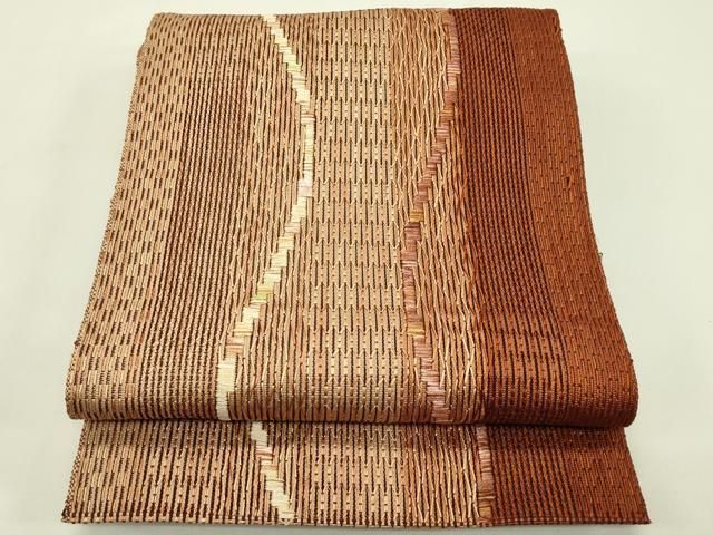 平和屋着物＊夏物　八寸名古屋帯　間道　正絹　逸品　CABH5924rv