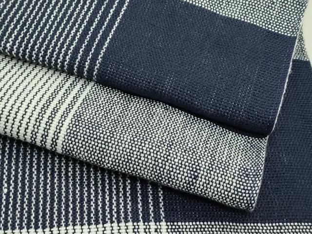 平和屋着物＊夏物　半幅帯　格子柄　綿　逸品　CABH5949rv