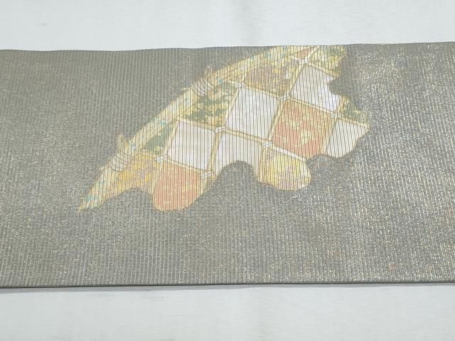 平和屋着物＊夏物　九寸名古屋帯　螺鈿箔　籬文　正絹　逸品　CABH8256fb