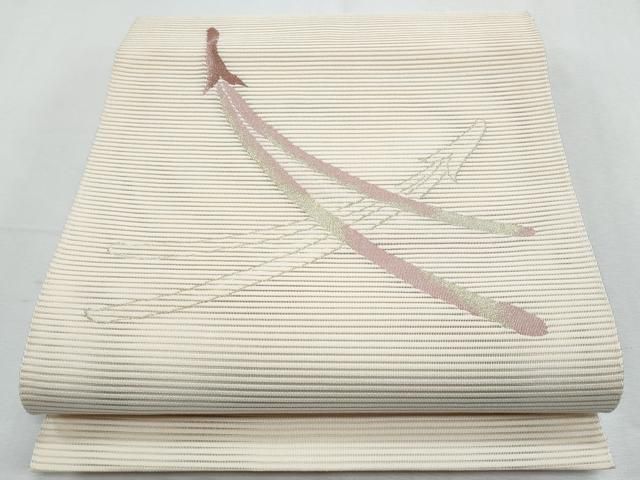 平和屋着物＊夏物　八寸名古屋帯　絽綴れ　溢れ松葉　金糸　正絹　逸品　CABH8257fb