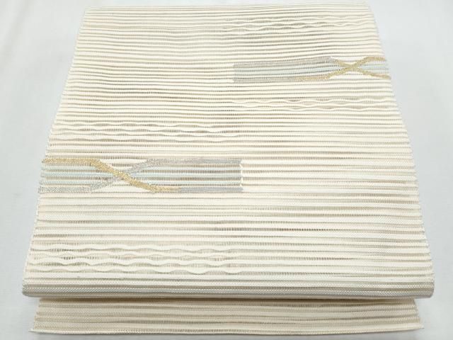 平和屋着物＊夏物　八寸名古屋帯　横段文　金銀糸　正絹　逸品　CABH8281fb