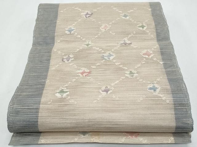 平和屋着物＊夏物　1854年創業　帯屋捨松　八寸名古屋帯　菱文　正絹　逸品　CABH8290fb