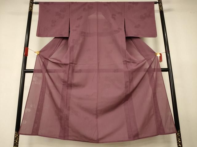平和屋着物*夏物 色無地 蔦の葉紋紗 煤竹色 正絹 逸品 未使用 AABJ6404jd