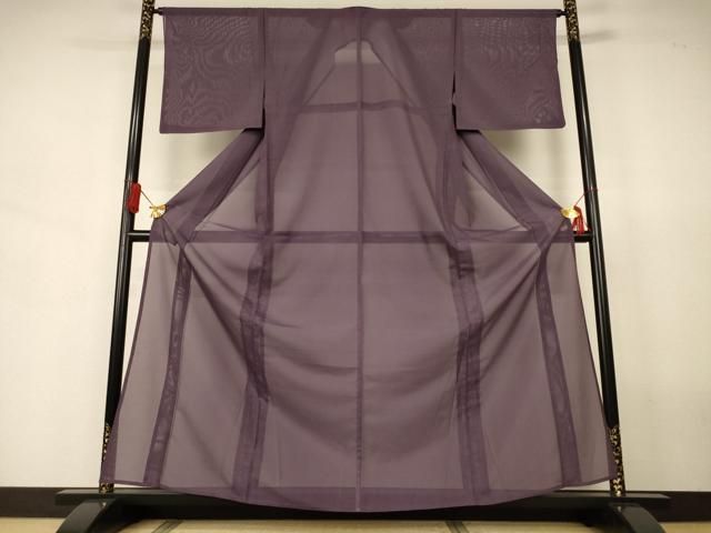 平和屋着物＊夏物　色無地　絽　葡萄鼠色　洗える着物　AABJ6405jd 15,600円
