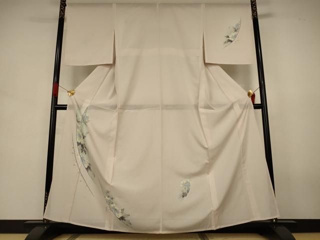平和屋着物＊夏物　訪問着　絽　友禅　草花文　暈し染め　洗える着物　AABJ6450jd