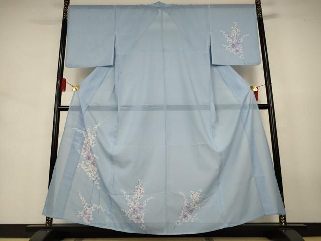 平和屋着物＊夏物　訪問着　絽　草花文　洗える着物　AABJ6453jd