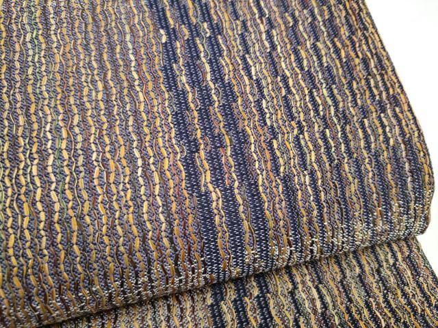 平和屋着物●本場筑前博多織　両面　全通柄袋帯　よろけ縞　遠藤織物謹製　証紙付き　正絹　逸品　CABI8883hy