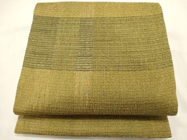 平和屋着物▽六通柄袋帯　スリーシーズン　春夏秋　格子　正絹　逸品　DABH1759cd