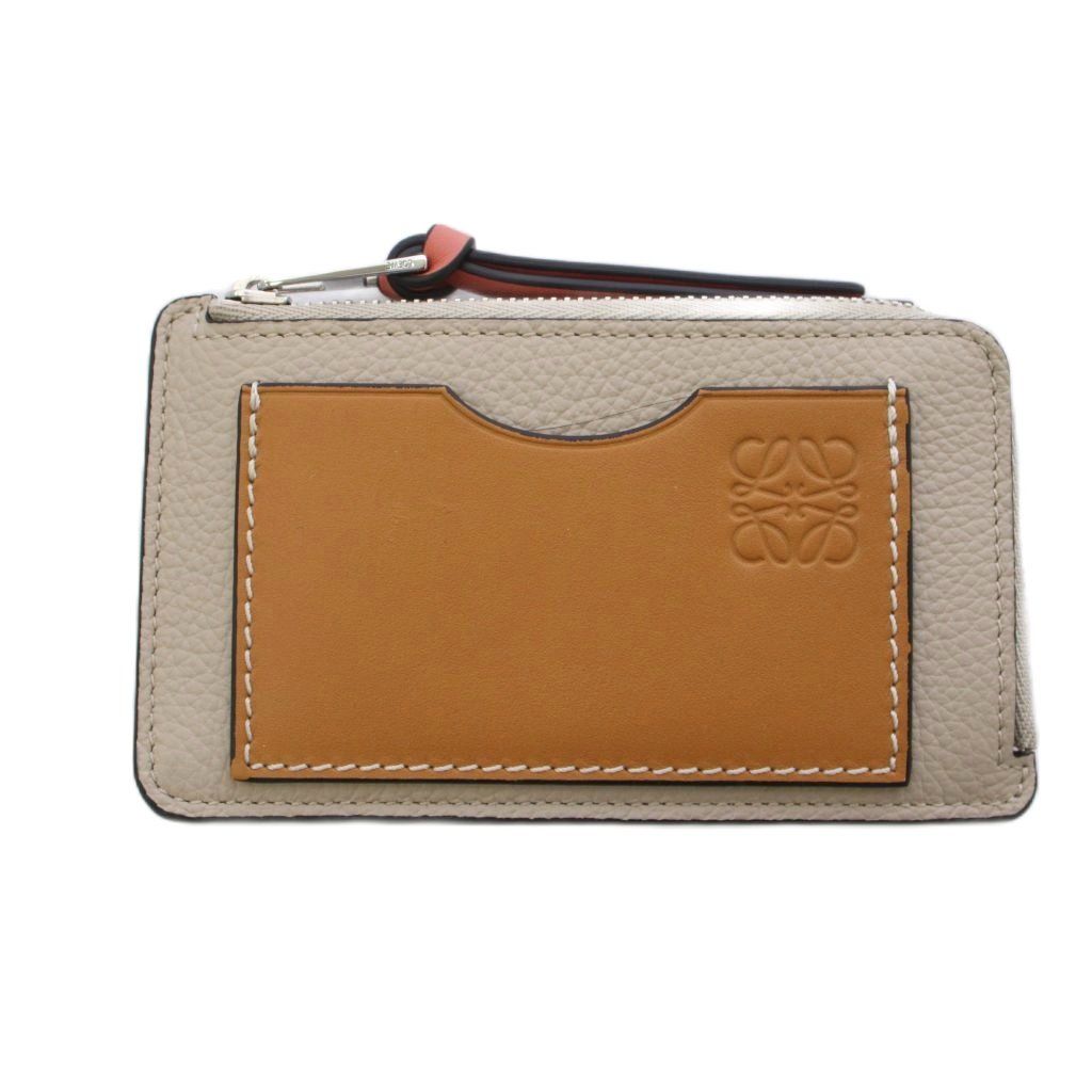 ロエベ LOEWE 小銭入れ コインケース カードケース フラグメントケース レザー ベージュ /BM ■OH