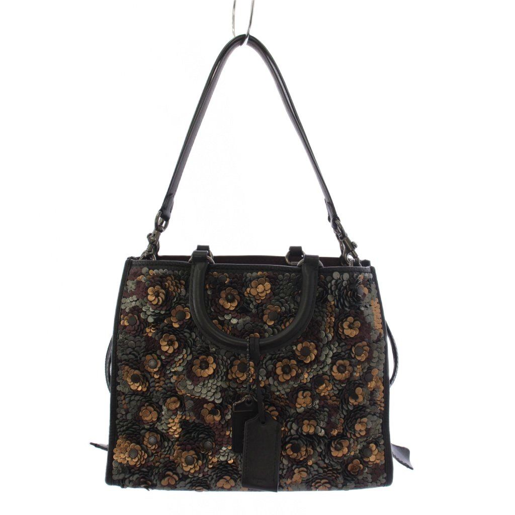 コーチ COACH Rogue ローグ 31 ティーローズ 2WAY ハンドバッグ ショルダーバッグ レザー 黒 35613 /KH