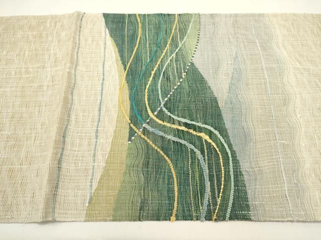 平和屋着物▽太鼓柄袋帯 スリーシーズン 春夏秋 すくい織 流水文 正絹 逸品 DABH1776cd 平和屋着物▽太鼓柄袋帯 スリーシーズン 春夏秋 すくい織 流水文 正絹 逸品 DABH1776cd