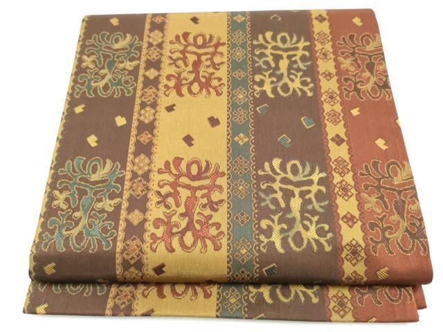 平和屋着物●全通柄袋帯　幾何学文様　正絹　逸品　未使用　CABI8920hy