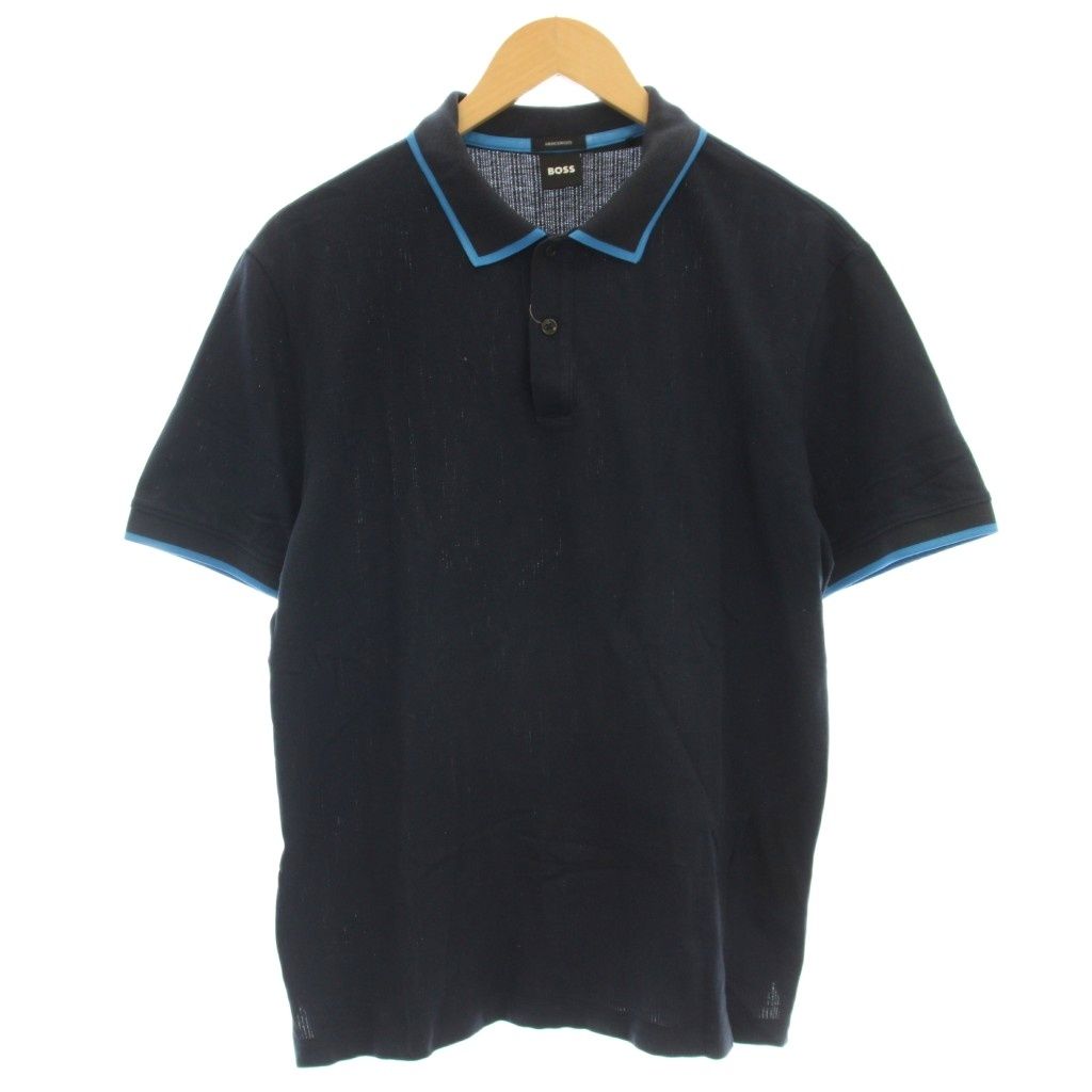 ヒューゴボス HUGO BOSS ポロシャツ 半袖 Mネイビー 紺 10234715 /G-取