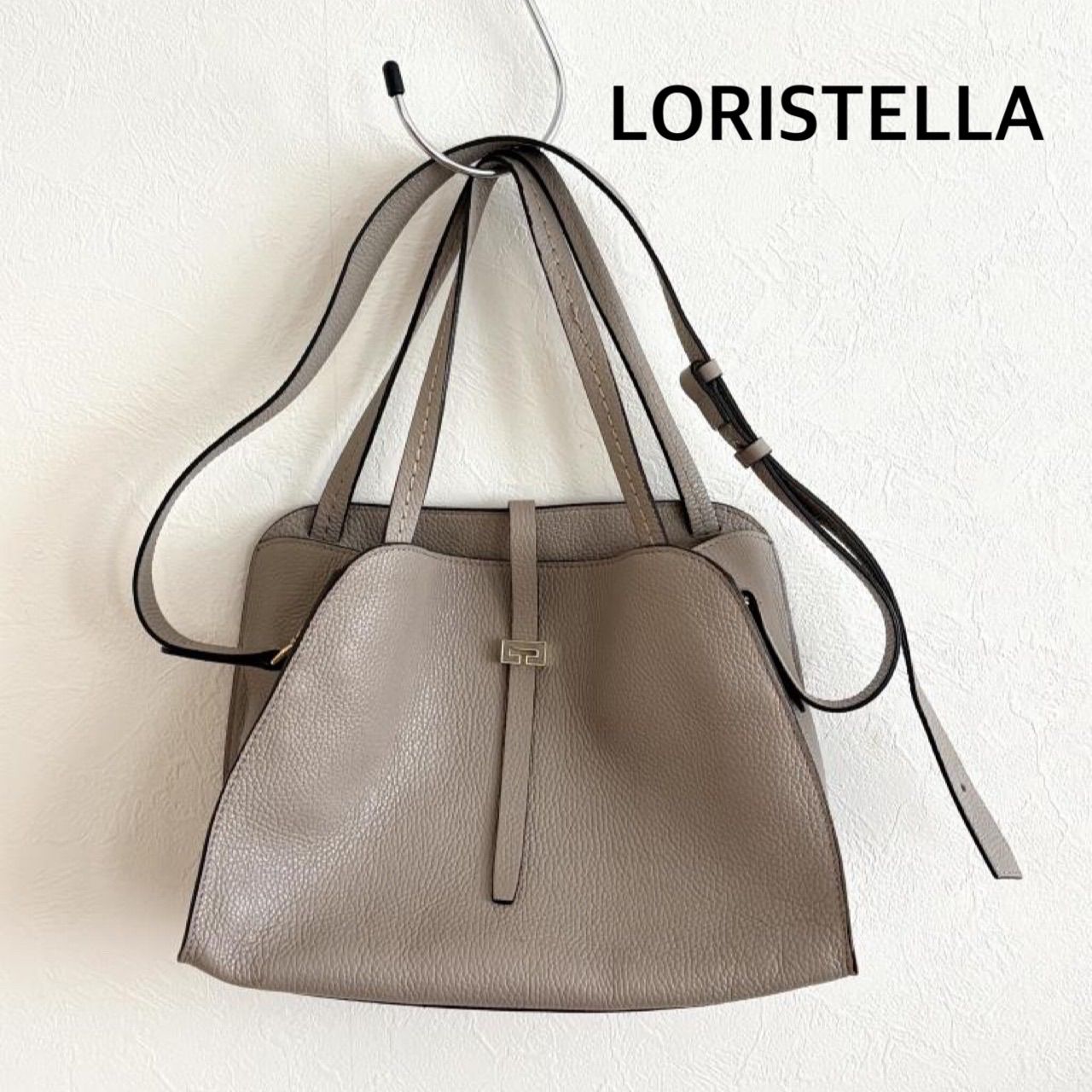 ★LORISTELLA　ロリステッラ　DORIS 2WAYバッグ　定価45,100円　グレージュ　お出掛け　肩掛け　大人上品　送料込み　6467698