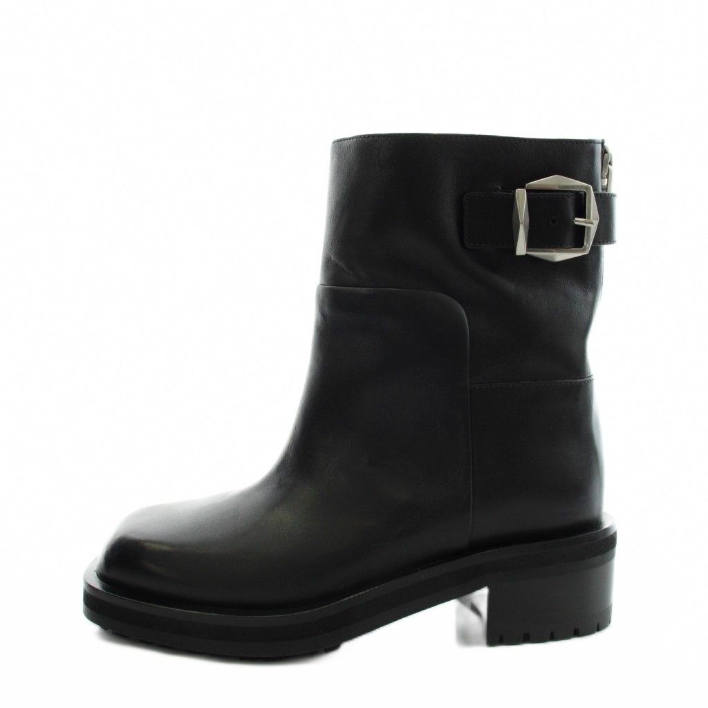 ジミーチュウ JIMMY CHOO ショートブーツ 厚底 レザー 36 黒 ブラック /AN44