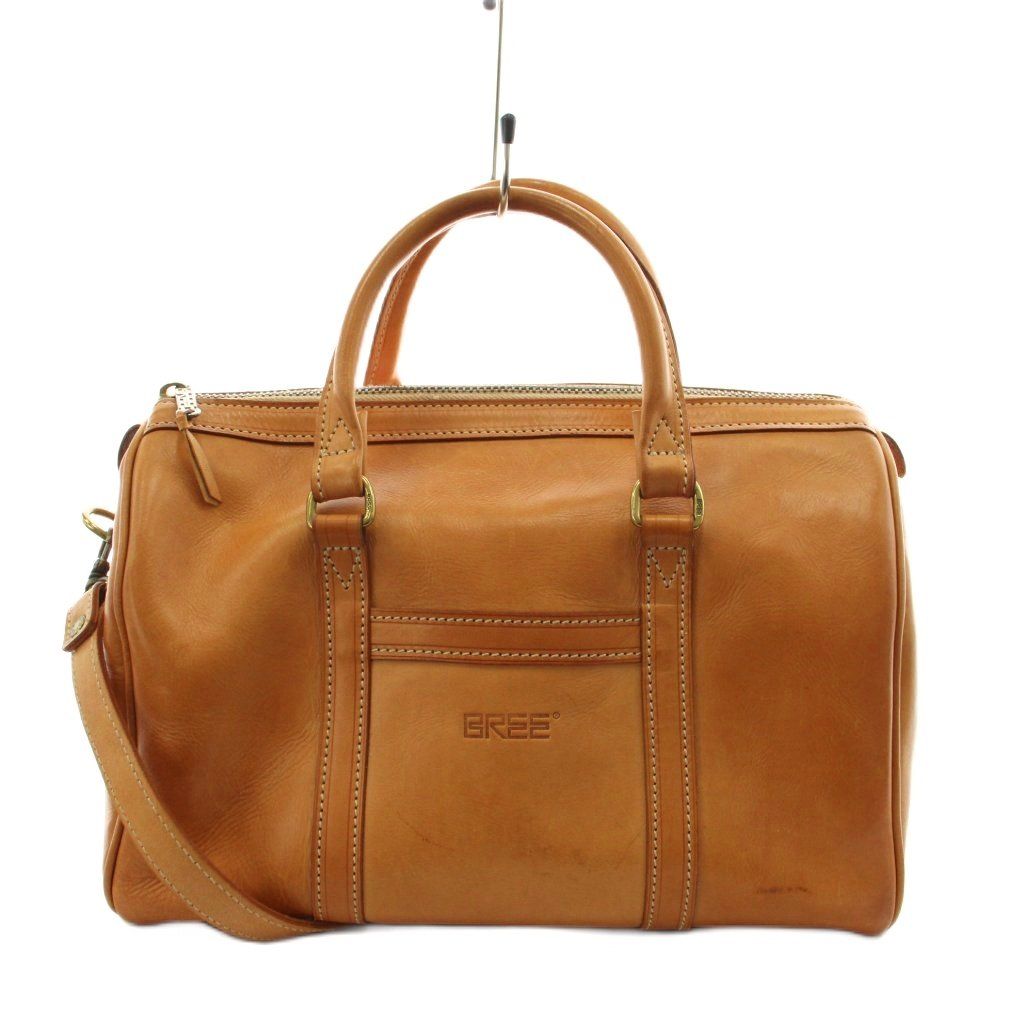 ブリー BREE ボストンバッグ ハンドバッグ ショルダーバッグ 2way レザー 茶 ブラウン /AN28 ●D