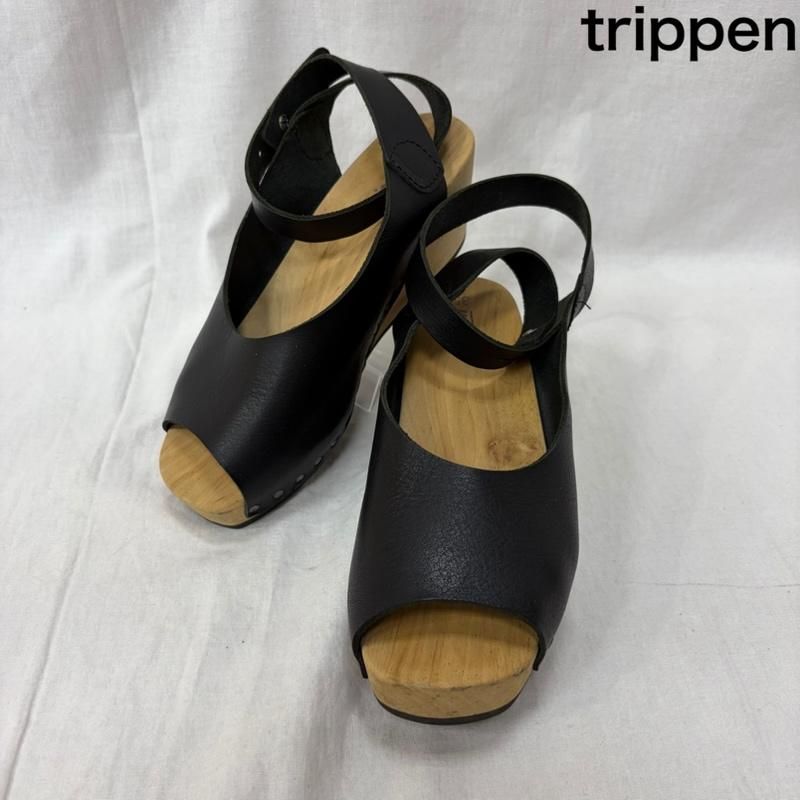 トリッペン Orinoco アンクルストラップウッドサンダル ブラック サイズ35 レディース - ISItems【USED】【古着】【中古】50160987