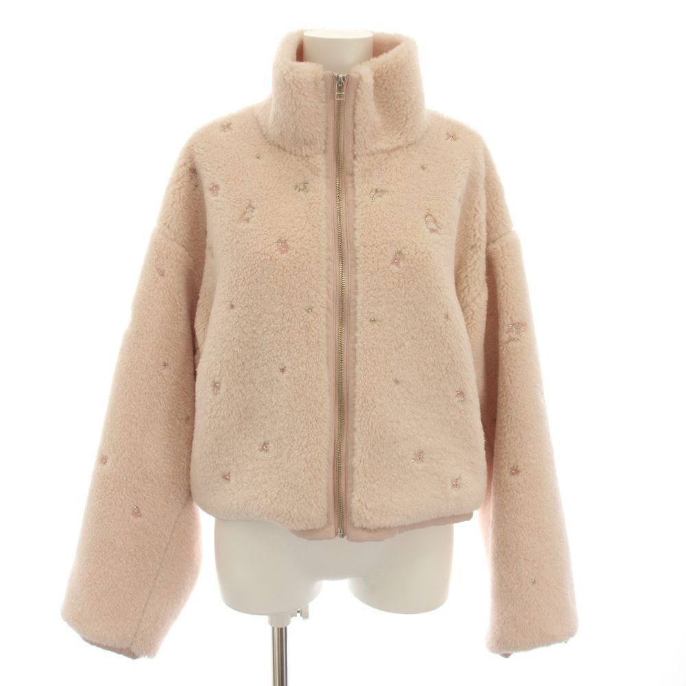 ファーファー furfur 25AW フラワービーズ刺繍ボアブルゾン アウター ハイネック F ピンク RWFJ254030 /YT