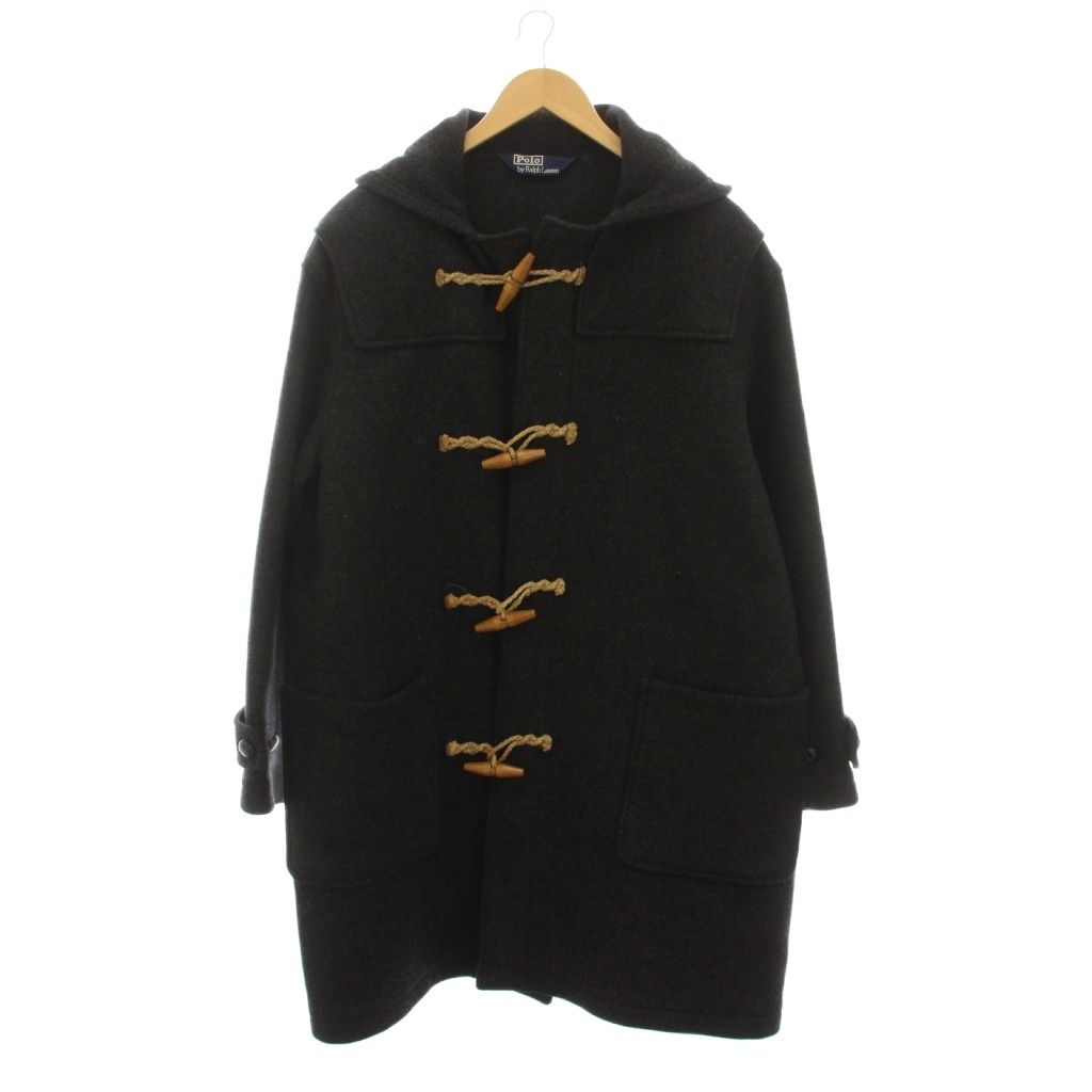 ポロ バイ ラルフローレン Polo by Ralph Lauren ダッフルコート ウール アウター L ダークグレー フード付き トグルボタン /YM