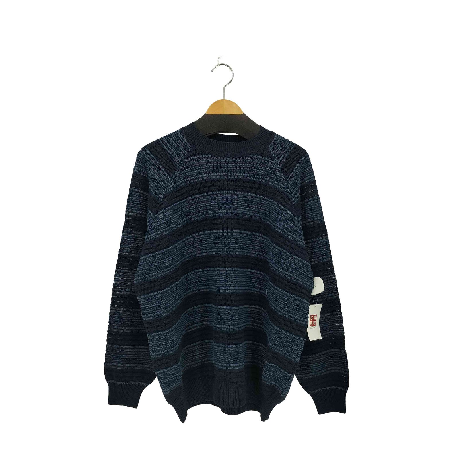 バイグラッドハンド BY GLADHAND 25SS VOYAGE L/S RAGLAN SWEATER ヴォヤージュ モックネック ラグランスリーブ リネン ボーダーニット セーター メンズ JPN：M