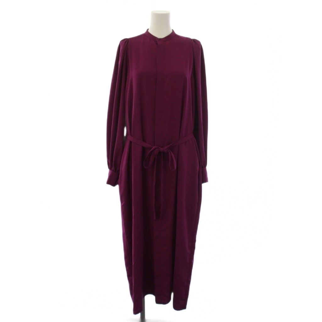 ハイク HYKE TAFFETA DRESS ポリエステルギャザーワンピース ロング 長袖 1 紫 231-16151 /BM