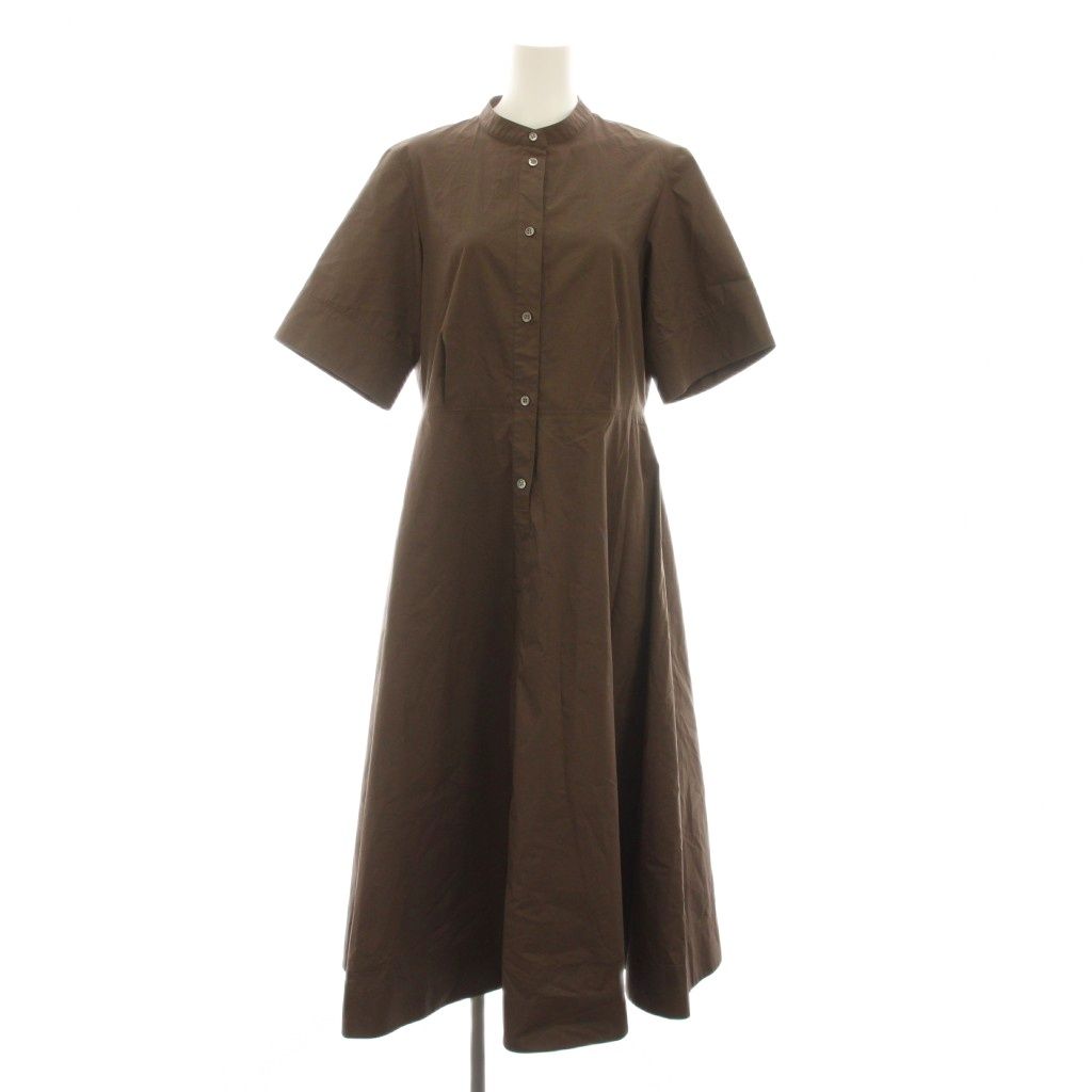 セオリーリュクス theory luxe 24AW TECH POPLIN ERESSA シャツワンピース ロング バンドカラー 半袖 40 茶 03-4305515 /YM 7,722円