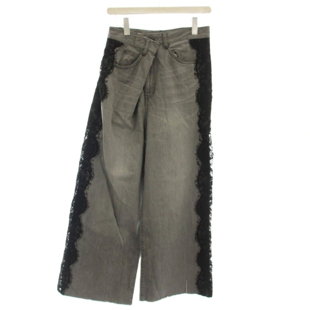 グレースクラス GRACE Class 25AW サイドレースデニムパンツ ワイド カットオフ 38 グレー 0225311012 /☆G