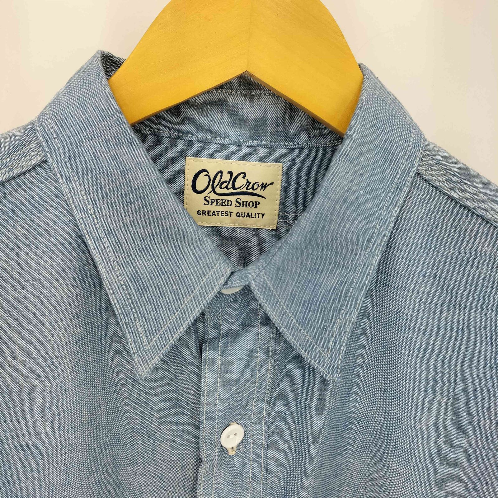 オールドクロウ　シャンブレーシャツ　L オールドクロウ OLD CROW CROW L/S WORK SHIRTS フロントポケット