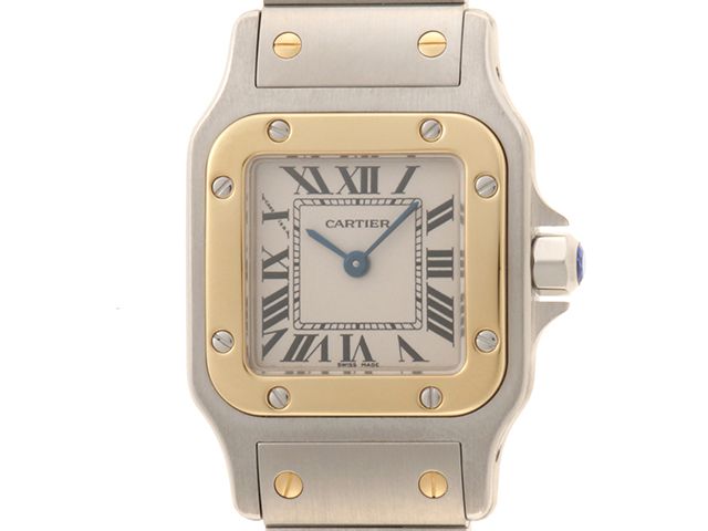 CARTIER カルティエ サントス ガルベSM W20012C4 腕時計 スティール/K18イエローゴールド シルバー文字盤 クオーツ レディース【中古】472